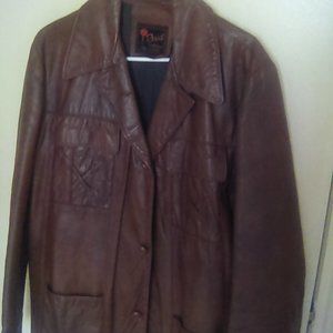 Women's brown leather jacket by Reed. Sz. L